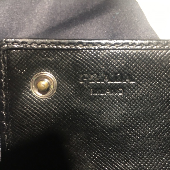 Authentic PRADA Black Saffiano Leather Wallet/Clutch w/ PRADA Dustbag - Picture 7 of 11